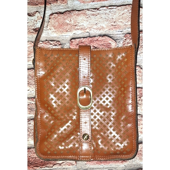 Patricia Nash Venezia Pouch Crossbody - Slim Lattice Cut Out Leather - Picture 3 of 14